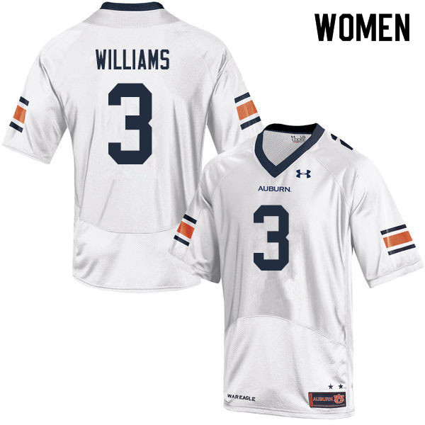 Women #3 D.J. Williams Auburn Tigers College Football Jerseys Sale-White - Click Image to Close